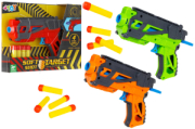 PISTOLA SPARA PROIETTILI SOFFICI C/4 PROIET 3 COL.  GLOBO