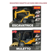 ESCAVATRICE E MULETTO LUCI SUONI OBOX H24xL36CM  DECAR